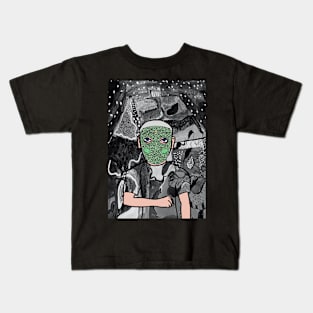 MaleMask NFT with DoodleEye Color and BlueSkin Color - Unnamed Kids T-Shirt